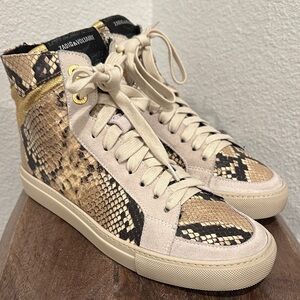 ZADIG & VOLTAIRE Flash Snake Embossed High Top Sneaker In 9 US 40 EU Women’s